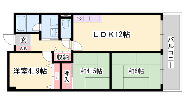 テルツォ南新在家の間取り