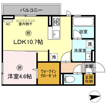 米子市新開のアパートの間取り