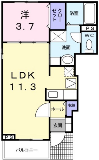 広島県広島市安佐南区山本６（アパート）の賃貸物件の間取り