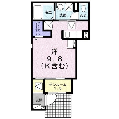 長野市上松のアパートの間取り