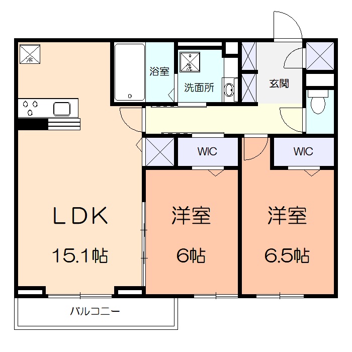 川崎市宮前区馬絹のアパートの間取り