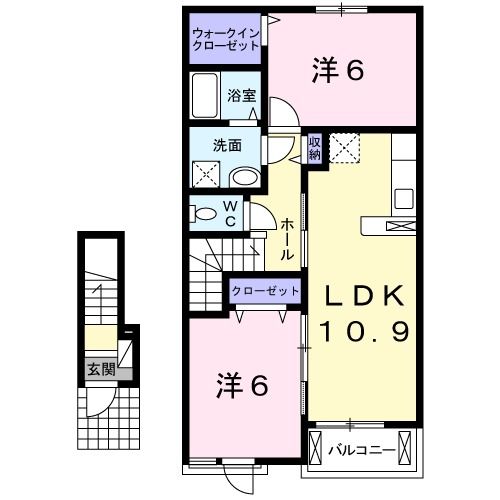 三原市本郷南のアパートの間取り