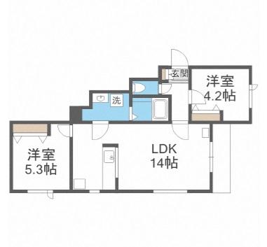 札幌市中央区南二十条西のアパートの間取り