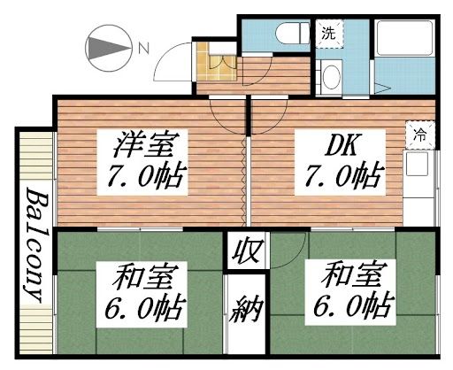 和歌山市和佐関戸のアパートの間取り