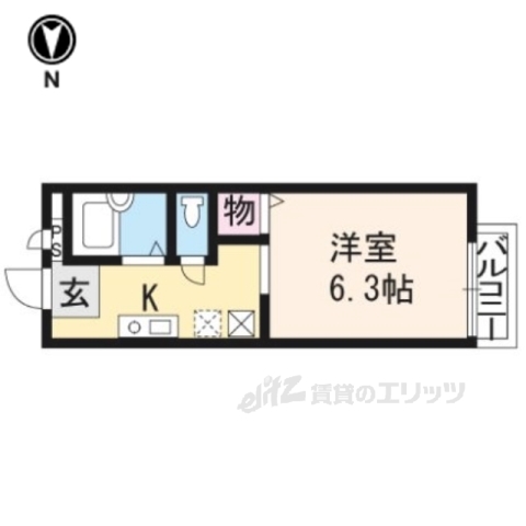 京都市北区小山下総町のアパートの間取り