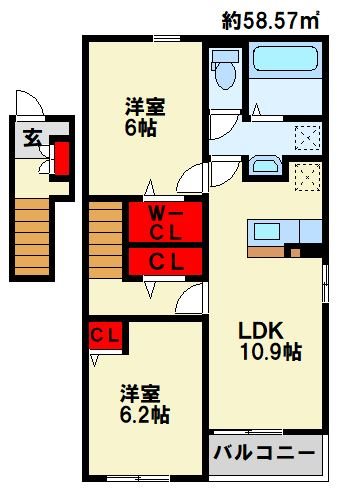 ニューライズ行橋　Iの間取り