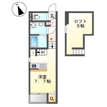 名古屋市昭和区滝子通のアパートの間取り