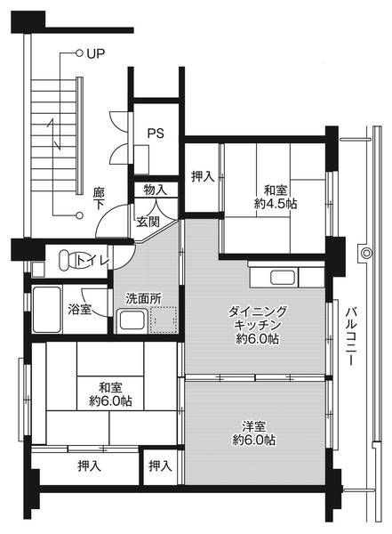 ビレッジハウス船木II1号棟の間取り