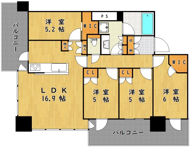 ライオンズタワー柏の間取り