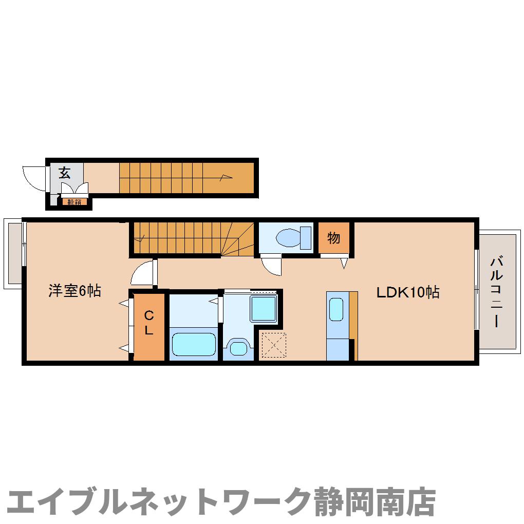 静岡市駿河区池田のアパートの間取り