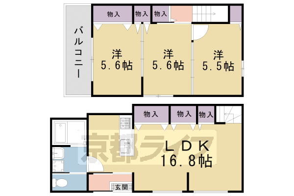 紫野石龍町貸家の間取り