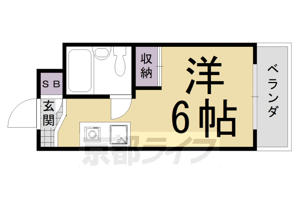 京都市伏見区深草西浦町２丁目のマンションの間取り