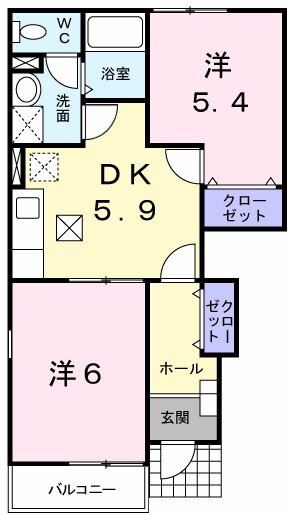 さくら市氏家のアパートの間取り