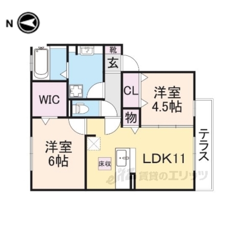 枚方市藤阪元町のアパートの間取り