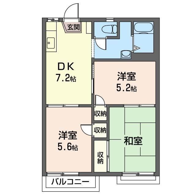 川越市石原町のアパートの間取り