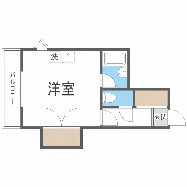 札幌市東区北十九条東のマンションの間取り