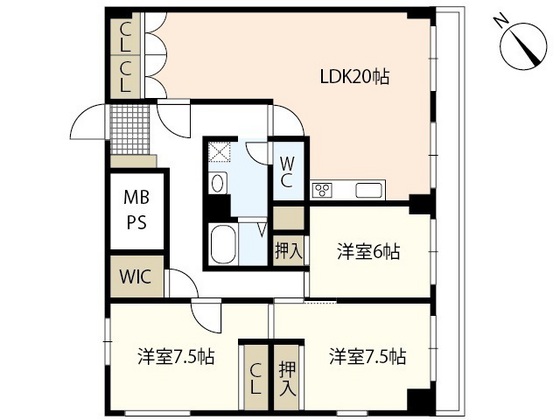 広島市南区南蟹屋のマンションの間取り