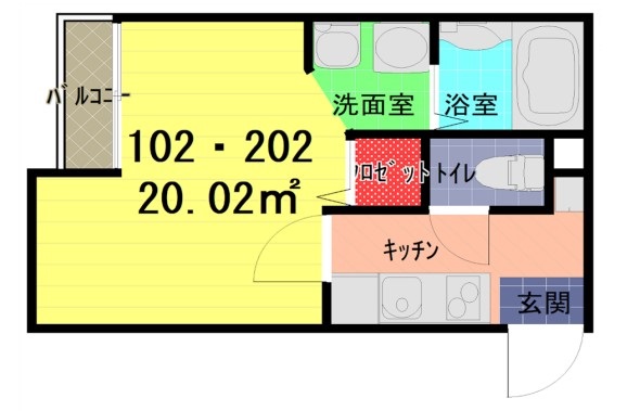 【草加市吉町のアパートの間取り】