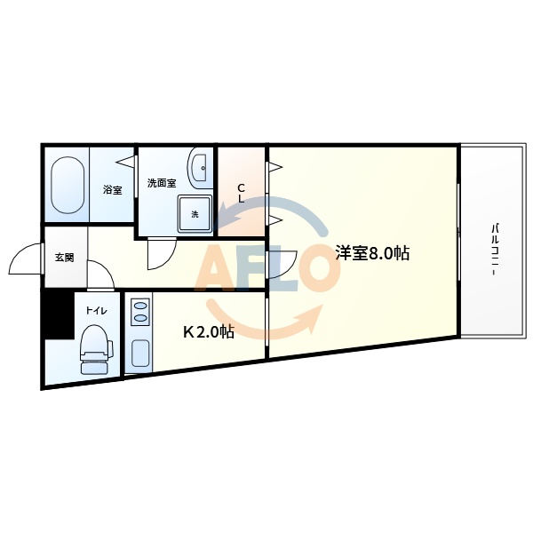 大阪市平野区加美北のマンションの間取り