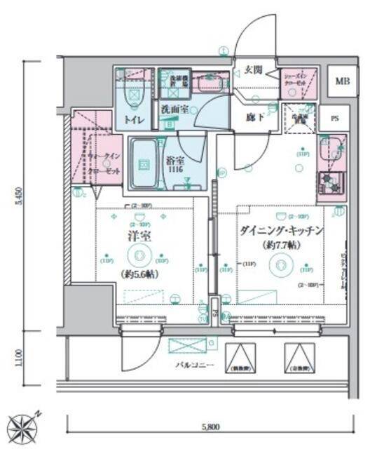 リヴシティ横濱関内弐番館の間取り