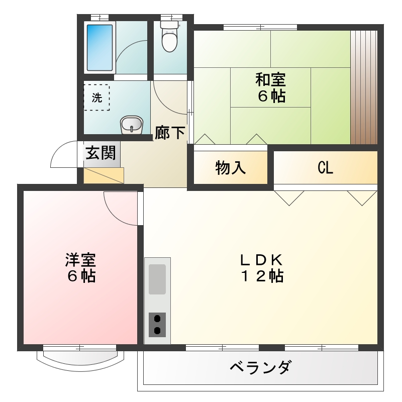 徳島市万代町のマンションの間取り