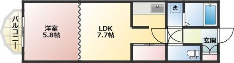 札幌市東区北三十三条東のマンションの間取り