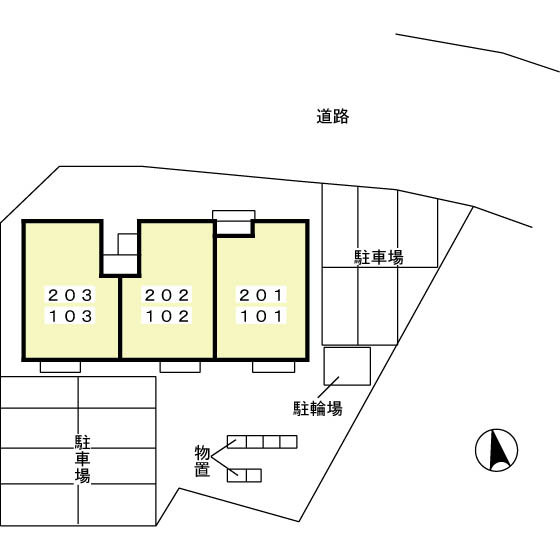 【山形市成沢西のアパートの駐車場】