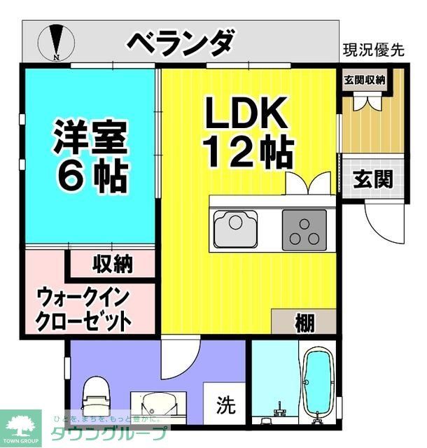 横浜市港北区師岡町のアパートの間取り