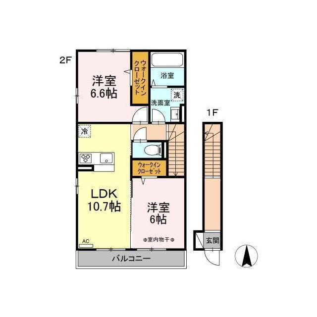 Ｄ－ｒｏｏｍ　メゾンＫ．クローバーの間取り