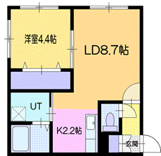 千歳市北栄のマンションの間取り