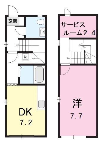 メゾネットキューブの間取り