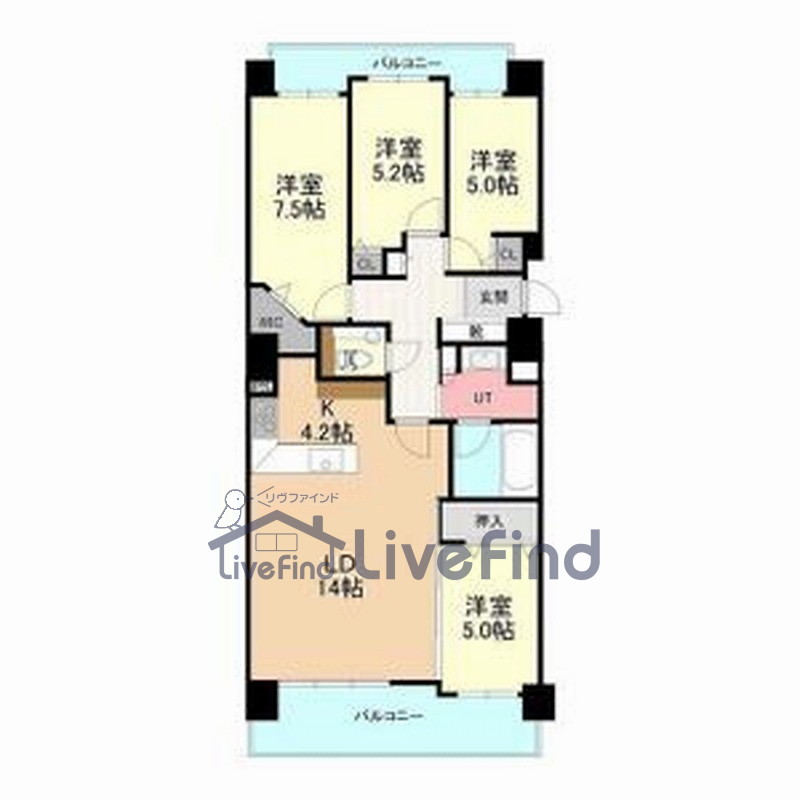 【札幌市白石区菊水三条のマンションの間取り】