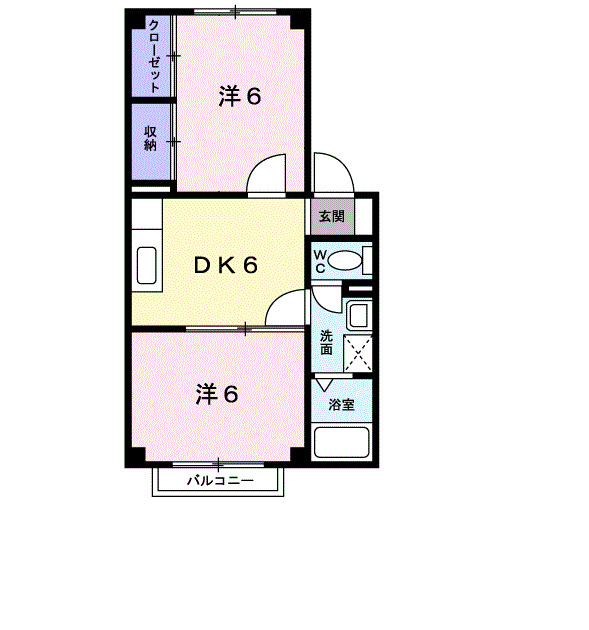 高岡市向野町のアパートの間取り