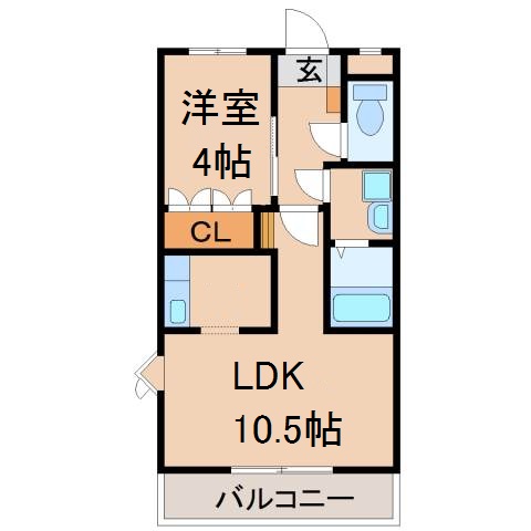 和歌山市杭ノ瀬のアパートの間取り