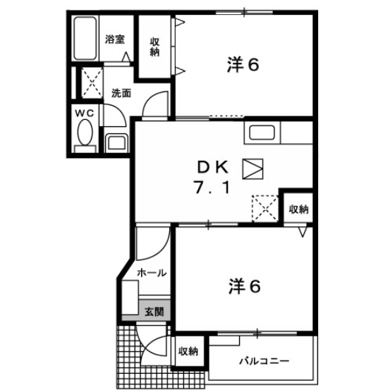 加須市旗井のアパートの間取り