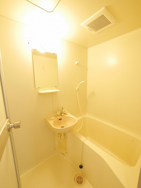 バス・シャワールーム　コンパクトな洗面ボウル付