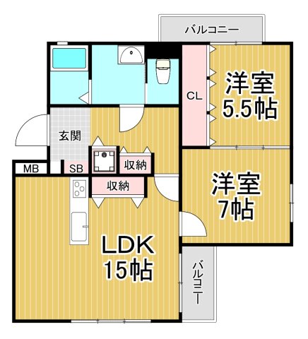 夙川アネックス3の間取り写真