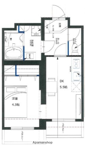 小田急線 百合ケ丘駅 徒歩8分 5階建 築36年の間取り写真