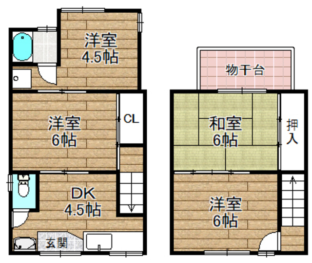 淀の原町貸戸建の間取り写真
