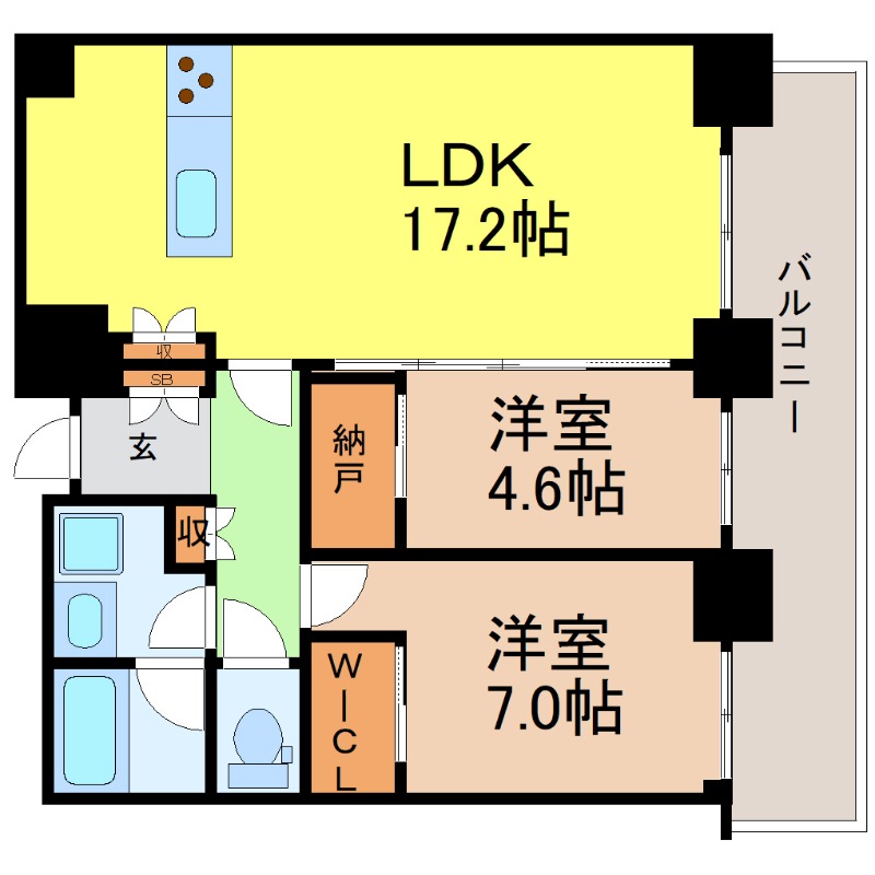 地下鉄鶴舞線 伏見駅 徒歩2分 40階建 築9年の間取り写真