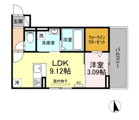 半田市旭町のアパートの間取り