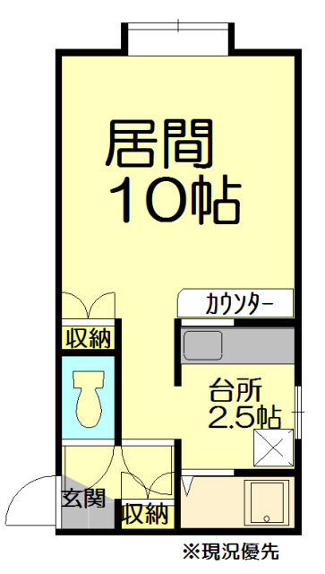 旭川市神楽六条のアパートの間取り