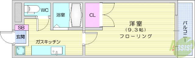 岩沼市館下のマンションの間取り