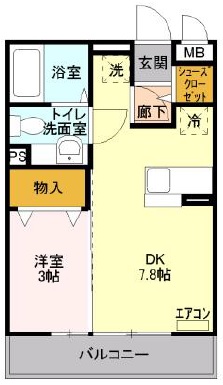 【小田原市新屋のアパートの間取り】