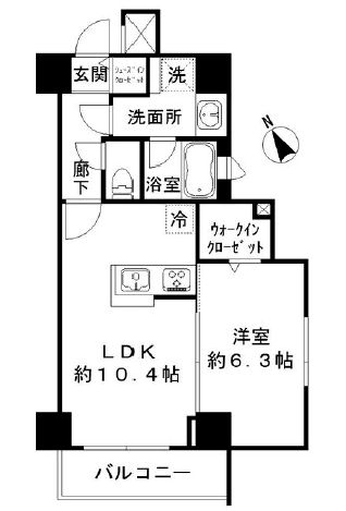 東京メトロ日比谷線 広尾駅 徒歩7分 7階建 築10年の間取り写真