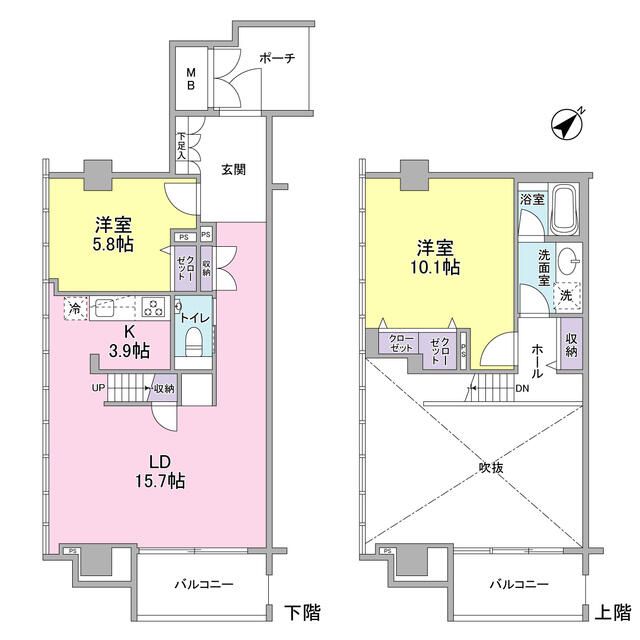 中央区銀座のマンションの間取り