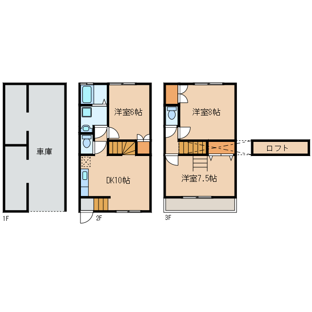 岩国市玖珂町のアパートの間取り