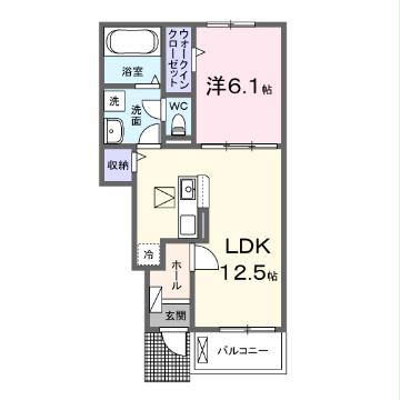 高浜市屋敷町のアパートの間取り