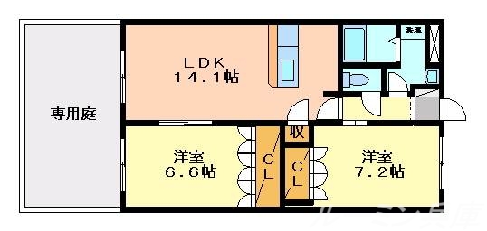 グレイスヴィラ２番館の間取り