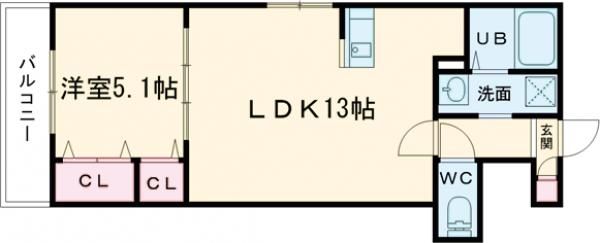 堺市堺区石津町のアパートの間取り